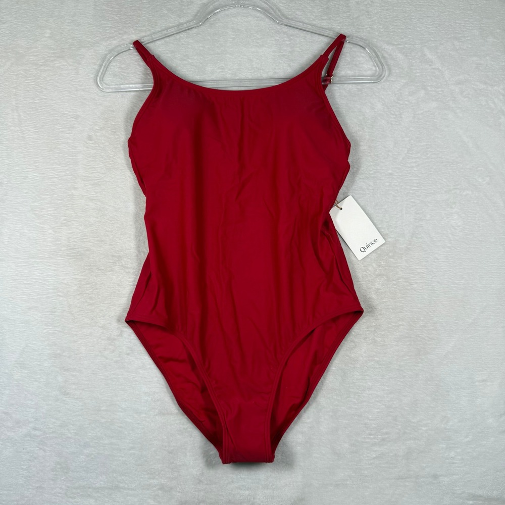Quince Red Recycled Polyamide One Piece Swimsuit ATG001 Medium Adjustable Straps